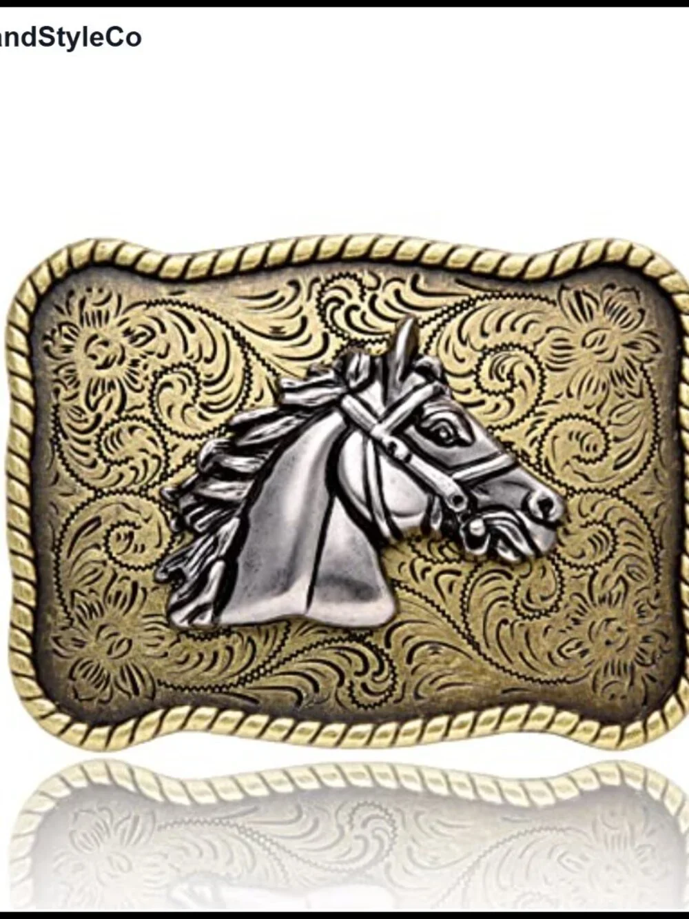 Western Horse Head Belt Buckle Zinc Alloy, Rodeo Cowboy Design, Fits 1.5